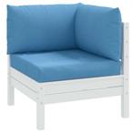 vidaXL Palletkussens 3 st stof gemêleerd blauw, Huis en Inrichting, Woonaccessoires | Kussens, Verzenden, Nieuw