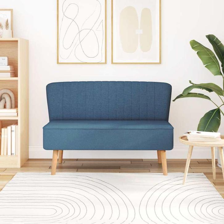 vidaXL Bank 117x55,5x77 cm stof blauw, Huis en Inrichting, Zetels | Zetels, Nieuw, Verzenden