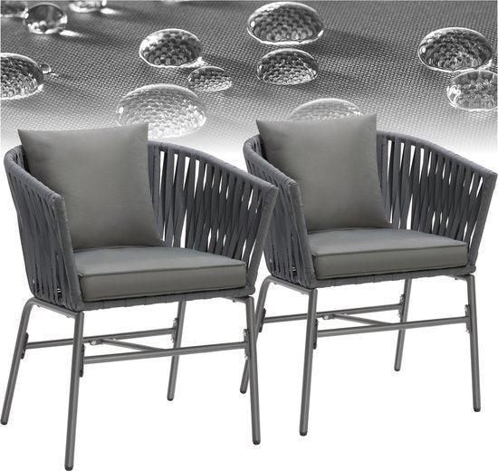 2dekans | tectake® Tuinstoel, set van 2, metalen, Tuin en Terras, Tuinsets en Loungesets, Ophalen of Verzenden