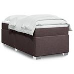 vidaXL Boxspring met matras stof donkerbruin 90x200 cm, Verzenden, Nieuw