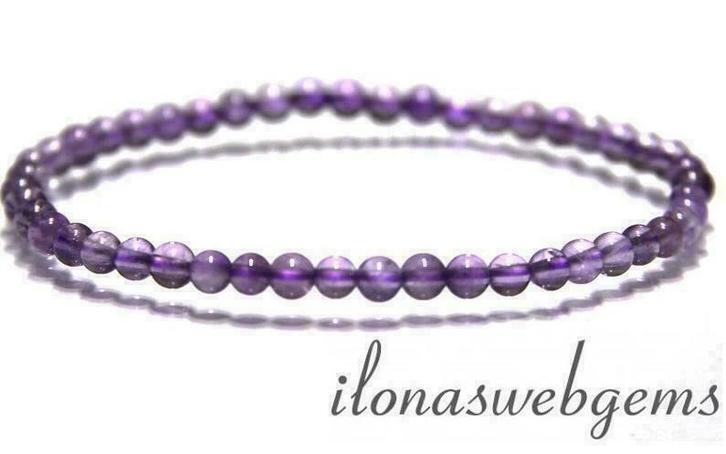 Amethist edelsteen kralen rond armband ca. 4.3mm, Hobby & Loisirs créatifs, Fabrication de Perles & Bijoux, Envoi