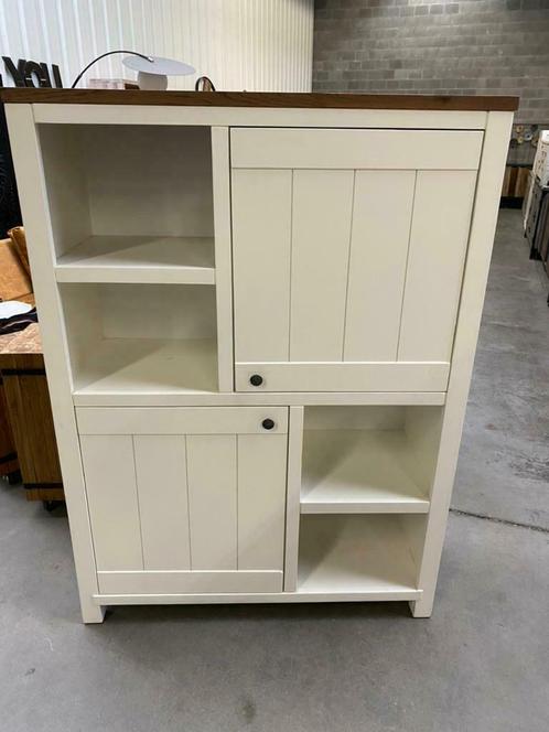 Bergkast, landelijk wit + licht bovenblad (nieuw, outlet), Huis en Inrichting, Kasten | Wandmeubels, Nieuw, Met deur(en), Overige houtsoorten
