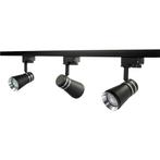 LED 1-fase Rails inclusief 3 railspots GU10 fitting Zwart 1, Verzenden