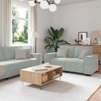 vidaXL Bankstel met kussen 3 pcs Grijs 220 x 78 x 84 cm, Huis en Inrichting, Zetels | Zetels, Verzenden, Nieuw