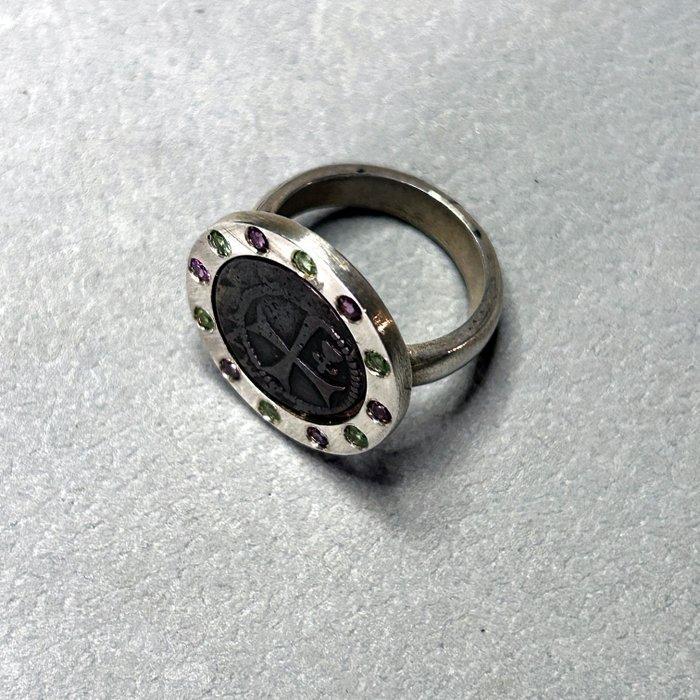 Ring vervaardigd met een koperen munt « Dobler Mallorca »,, Antiquités & Art, Art | Art non-occidental