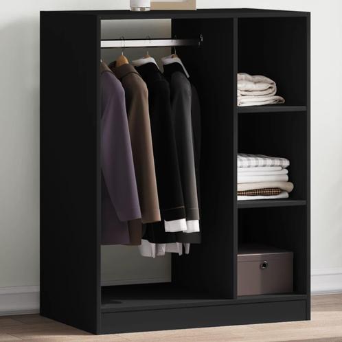 vidaXL Kledingkast 77x48x102 cm bewerkt hout zwart, Maison & Meubles, Armoires | Penderies & Garde-robes, Envoi