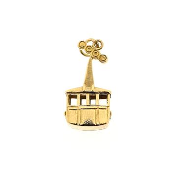 18 Krt. Gouden hanger van een gondel (skigondel, kabelbaan), Ophalen of Verzenden