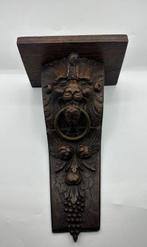 Plank - Antiek gesneden leeuw Corbel plank - Hout, Antiquités & Art