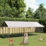 vidaXL Hondenkennel voor buiten met dak 400x200x150 cm, Verzenden, Nieuw