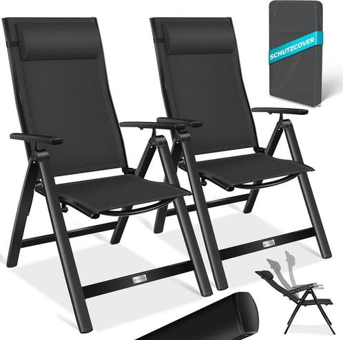 KESSER® Tuinstoel Opklapbaar - Set van 2 - Antislip - Zwart, Huis en Inrichting, Overige Huis en Inrichting, Verzenden