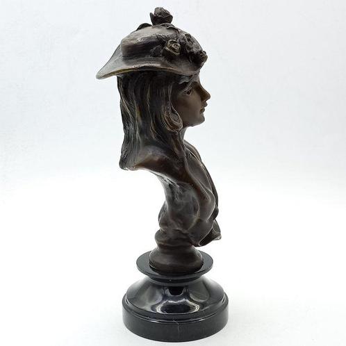 sculptuur, Dama - 2,3 kg - 22.5 cm - Brons, Marmer, Antiek en Kunst, Curiosa en Brocante
