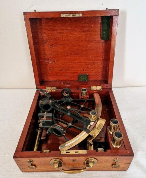 Vernier sextant - Hout, Messing - L.J. Harri - Complete, Antiek en Kunst, Curiosa en Brocante