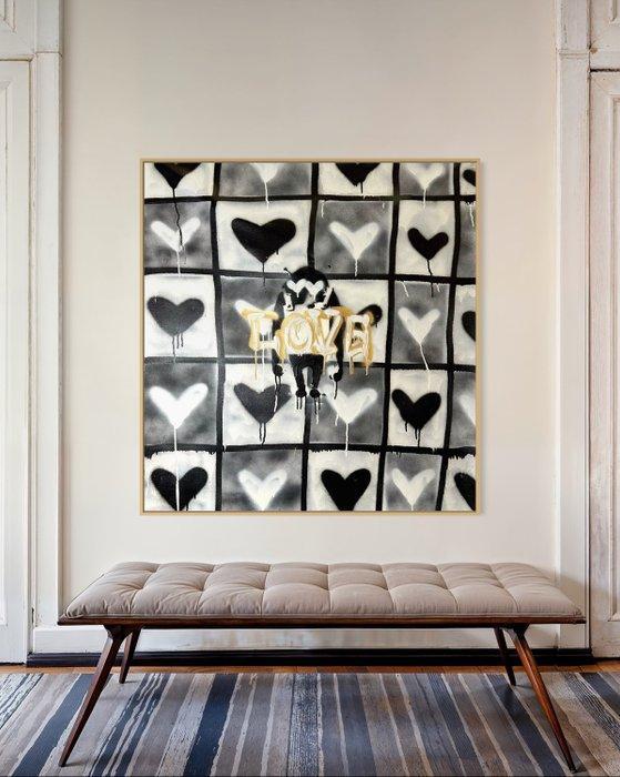Timo Wedell - Chess Ape Like Banksy - XL · No Reserve, Antiek en Kunst, Kunst | Schilderijen | Modern