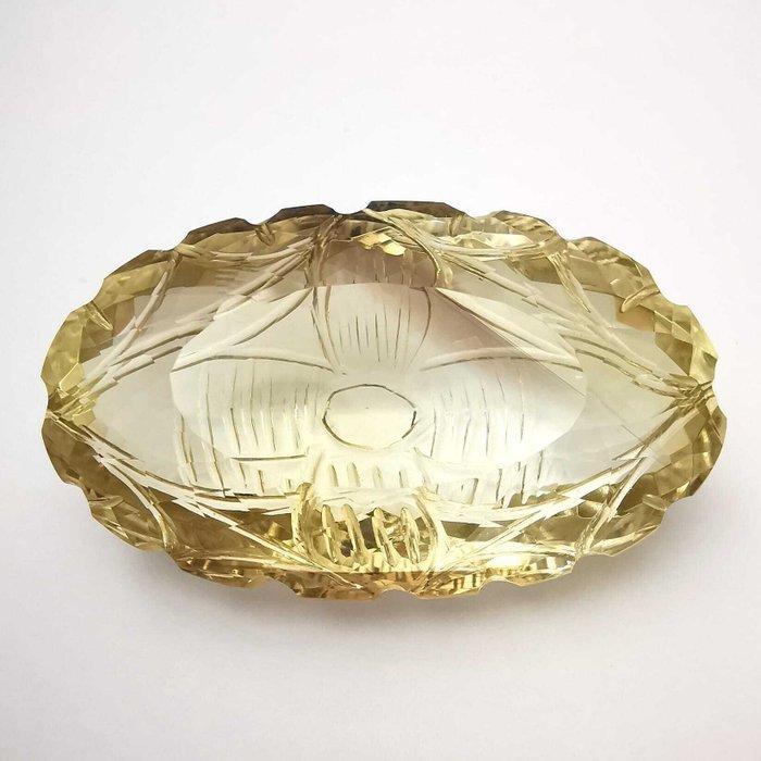 Zonder minimumprijs Citrien - 111.35 ct - Antwerp Laboratory, Handtassen en Accessoires, Edelstenen