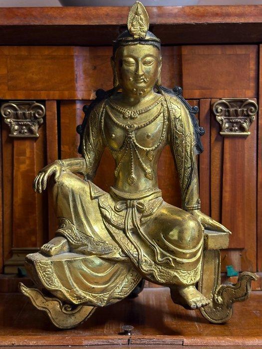 Brons verguld Tibetaans beeld - 20e eeuw, Antiek en Kunst, Antiek | Overige Antiek