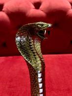 Canne de marche - Métal, En alliage - Tête de Cobra Noire, Antiquités & Art