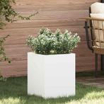 vidaXL Tuin Plantpot Wit 32 x 32 x 40 cm Koudgewalst staal, Verzenden, Nieuw