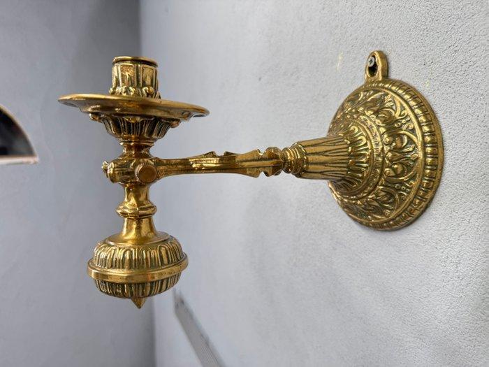 Bijzondere messing kandelaar – scheeps- of treinmodel -, Antiek en Kunst, Curiosa en Brocante