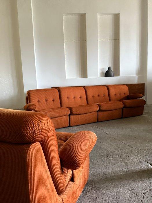 Zitgroep - Katoen satijn - Modulaire fauteuil, Antiek en Kunst, Antiek | Meubels | Stoelen en Sofa's