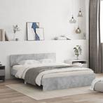 vidaXL Bedframe met hoofdeinde betongrijs 140x190 cm, Verzenden, Nieuw