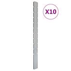 vidaXL Poteaux de clôture 10 pcs argenté 260 cm acier, Verzenden