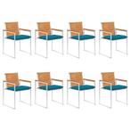 vidaXL Tuinstoelen 8 st met kussens massief acaciahout, Tuin en Terras, Tuinstoelen, Verzenden, Nieuw
