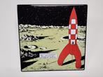 Tintin - plaque émaillée 35x35cm : Tintin Marche sur la Lune