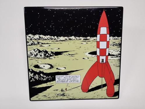 Tintin - plaque émaillée 35x35cm : Tintin Marche sur la Lune, Livres, BD | Comics