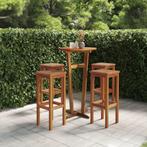 vidaXL Barkrukken 4 st massief acaciahout, Tuin en Terras, Tuinstoelen, Verzenden, Nieuw