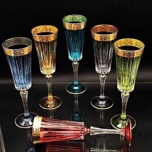 Artemisia - Flûte à champagne (6) - coupé à la main -, Antiek en Kunst, Antiek | Meubels | Tafels