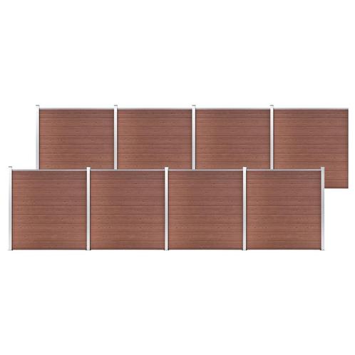 vidaXL Schutting 1391x186 cm HKC bruin, Tuin en Terras, Tuinhekken en Hekwerk, Nieuw, Verzenden