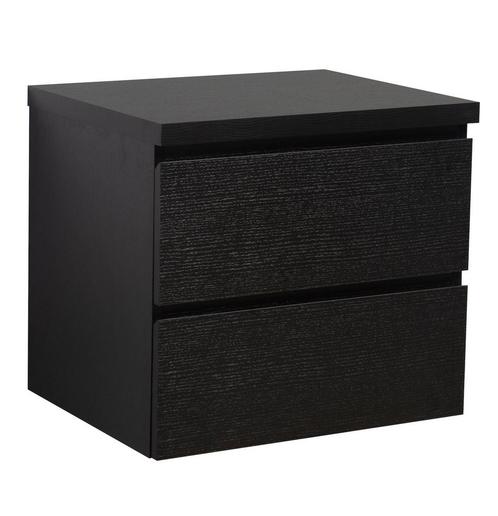 Wastafelkast Angela 60 x 48 cm Zwart houtnerf Wastafelmeubel, Huis en Inrichting, Badkamer | Badkamermeubels, Nieuw, Verzenden