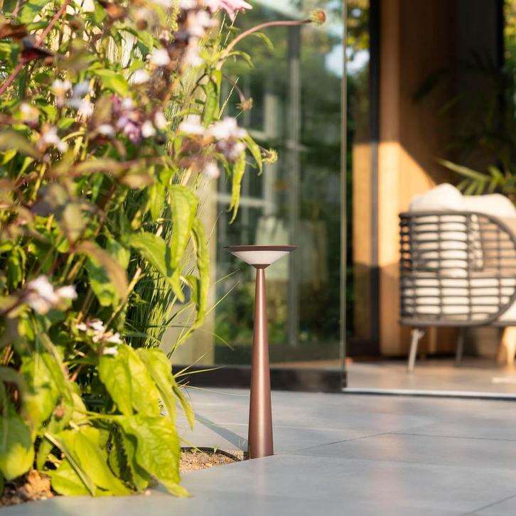 Tuinverlichting Modern Tuinlamp Elin corten (Medium), Tuin en Terras, Buitenverlichting, Minder dan 50 watt, Nieuw, Aluminium