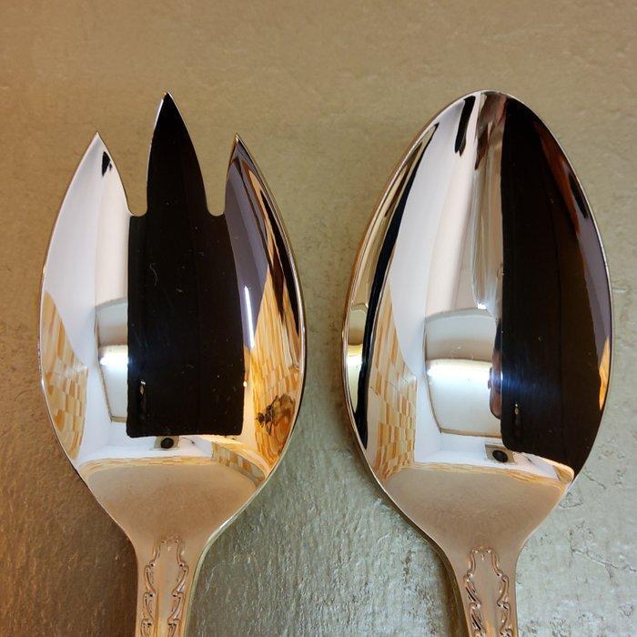 Versace Rosenthal – 2 Salatlöffel (21,5 cm) – 24k vergoldet, Antiek en Kunst, Antiek | Meubels | Tafels