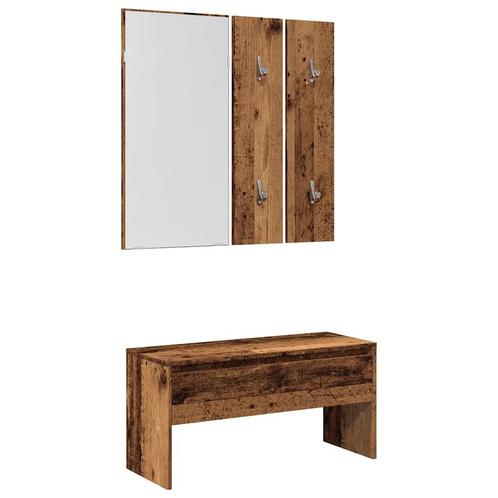vidaXL Halmeubelset bewerkt hout oud houtkleurig, Huis en Inrichting, Overige Huis en Inrichting, Nieuw, Verzenden