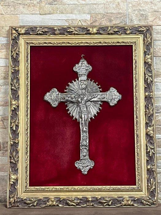 Antiek Crucifix - Zilver - 1800-1850 - Zilveren kruisbeeld, Antiek en Kunst, Kunst | Niet-Westerse kunst