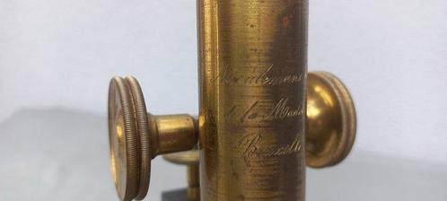 Microscoop - Antieke koperen spiegel microscoop - 1850-1900, Antiek en Kunst, Antiek | Overige Antiek