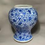Blauw & Wit Vaas - Bloemen - Porselein - China - Kangxi