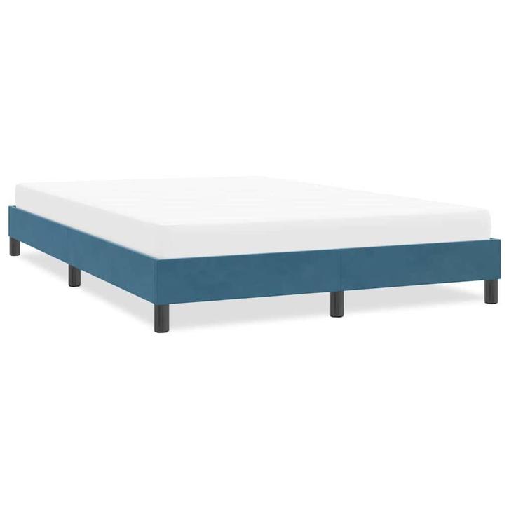 vidaXL Bedframe zonder matras 160x210 cm fluweel donkerblauw, Huis en Inrichting, Slaapkamer | Bedden, Nieuw, Verzenden