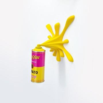 2FAST - Yellow Graffiti Tomato Soup Splash Sculpture