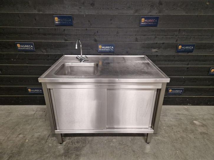 Wastafel | RVS | wasbak | 118cm, Zakelijke goederen, Horeca | Meubilair en Inrichting, Gebruikt
