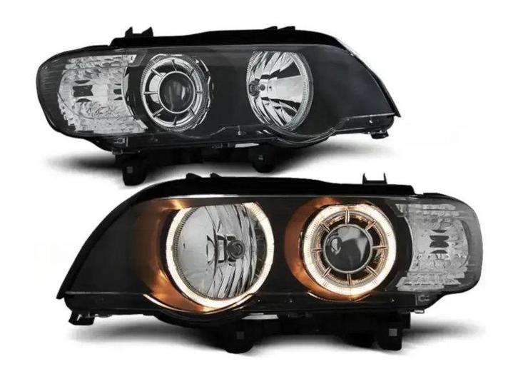 Angel Eyes koplampen Black geschikt voor BMW X5 E53, Auto-onderdelen, Verlichting, Nieuw, BMW, Verzenden