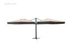 Dubbel hangende parasol Zandkleurig (2 * 300x300cm, Ophalen