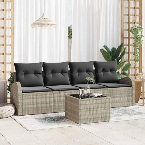 vidaXL Tuinbank Set 5 pcs Lichtgrijs en Donkergrijs 55 x 55, Tuin en Terras, Tuinsets en Loungesets, Nieuw, Verzenden