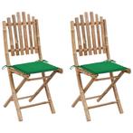 vidaXL Chaises pliables de jardin 2 pcs avec coussins, Neuf, Verzenden