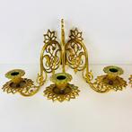 Wandkandelaar - 2 Franse verguld kaarsenhouder - Messing,