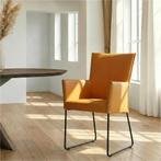 Leren eetkamerstoel Mate met armleuning - Toledo Leem, Overige kleuren, Nieuw, Ophalen of Verzenden, Industrieel, Modern