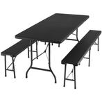 tectake Campingtafelset Vani inklapbaar in wicker-look - zwa, Caravans en Kamperen, Kampeeraccessoires, Verzenden, Nieuw