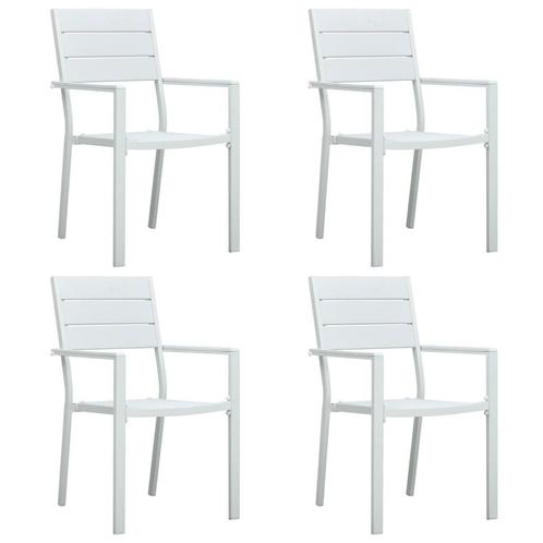 Balkon Deal! 4 Tuinstoelen Hout-look -55%! Goedkoop!, Tuin en Terras, Tuinstoelen, Nieuw, Kunststof, Verzenden