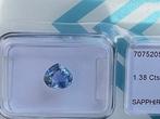 Blauw Saffier - 1.38 ct - International Gemological, Nieuw